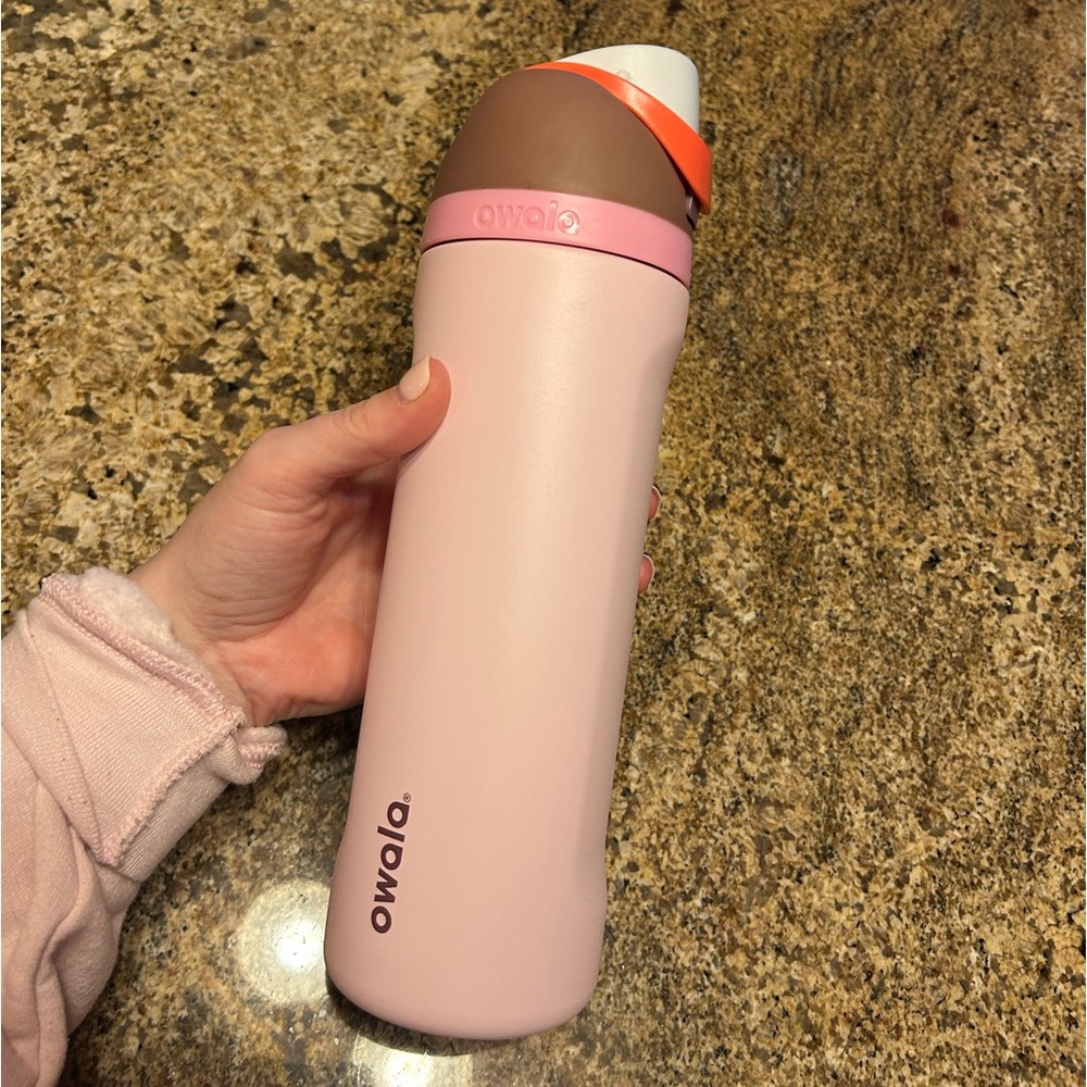 Owala Pink and Brown Water Bottle